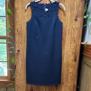 J. Crew Midnight Navy Dress with Floral Accents